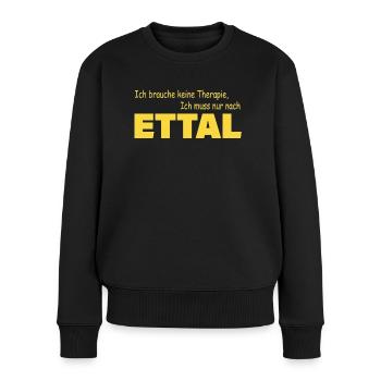 Therapie ETTAL - Frauen Premium Bio Pullover - Schwarz - Vorne - Julia (174cm)