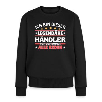 Je suis ce marchand légendaire - Pull Premium bio Femme - noir - Devant - Julia (174cm)