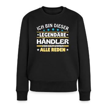 Je suis ce marchand légendaire - Pull Premium bio Femme - noir - Devant - Julia (174cm)