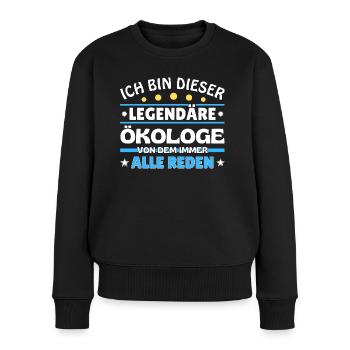Ich bin dieser legendäre Dozent - Frauen Premium Bio Pullover - Schwarz - Vorne - Julia (174cm)