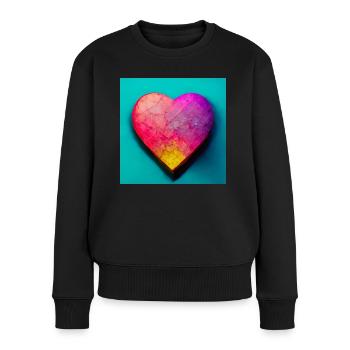Herz Abstrakt Fotorealistisch II - Frauen Premium Bio Pullover - Schwarz - Vorne - Julia (174cm)