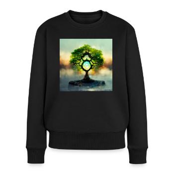 Baum des Lebens Fotorealistisch IV - Frauen Premium Bio Pullover - Schwarz - Vorne - Julia (174cm)