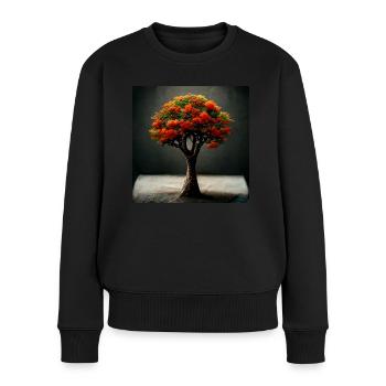 Baum des Lebens Fotorealistisch II - Frauen Premium Bio Pullover - Schwarz - Vorne - Julia (174cm)