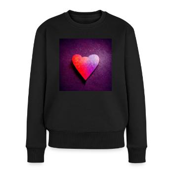 Herz Abstrakt Fotorealistisch VIII - Frauen Premium Bio Pullover - Schwarz - Vorne - Julia (174cm)