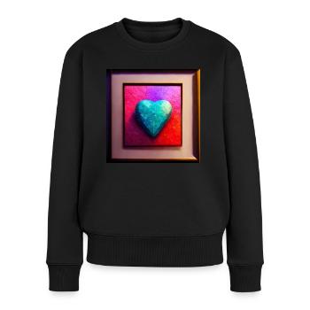 Heart Abstract Photorealistic VI - Women's Premium Organic Jumper - black - Front - Julia (174cm)
