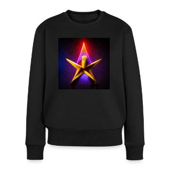 Star Abstract Photorealistic V - Women's Premium Organic Jumper - black - Front - Julia (174cm)