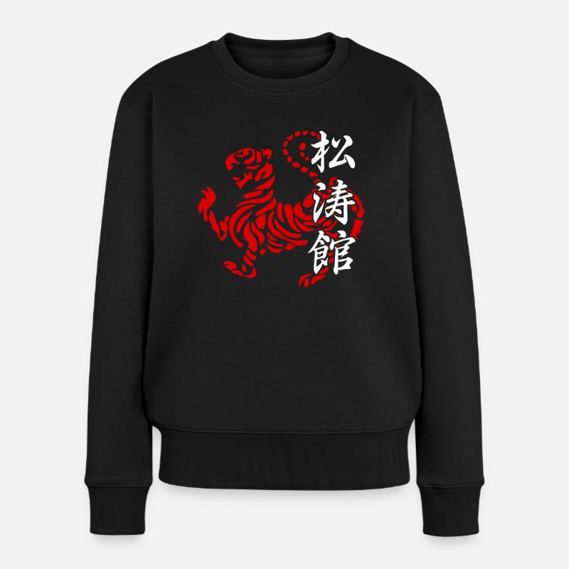 Karate Shotokan Kanji Kampfkunst Japan - Frauen Premium Bio Pullover - Schwarz