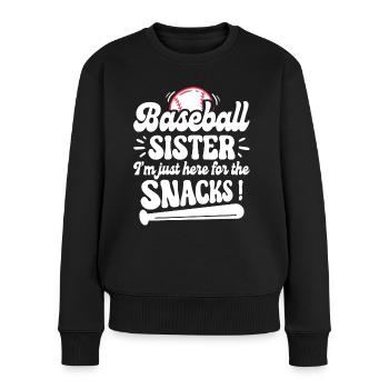 Humour Soeur Supporter Baseball - Pull Premium bio Femme - noir - Devant - Julia (174cm)