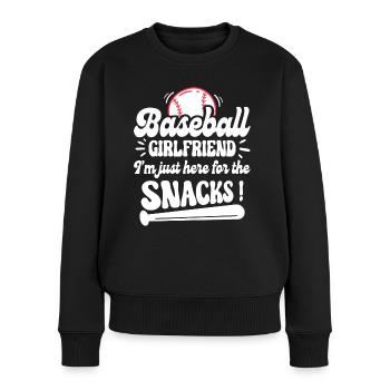 Humor Freundin Baseball-Unterstützer - Frauen Premium Bio Pullover - Schwarz - Vorne - Julia (174cm)