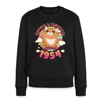 Femme Vintage Magnifique 1954 70 Ans Anniversaire - Pull Premium bio Femme - noir - Devant - Julia (174cm)