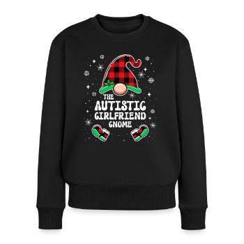 Weihnachtsfamilie Gnom Autistische Freundin - Frauen Premium Bio Pullover - Schwarz - Vorne - Julia (174cm)