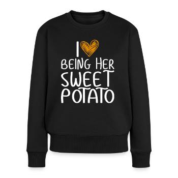 J'aime Être Sa Patate Douce Couple Thanksgiving - Pull Premium bio Femme - noir - Devant - Julia (174cm)