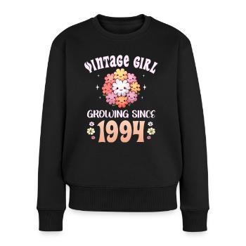 Vintage Year 1994 Birthday Woman 30 Years - Women's Premium Organic Jumper - black - Front - Julia (174cm)