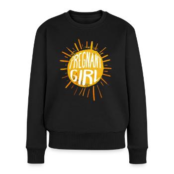 Été Annonce Grossesse Maman Enceinte - Pull Premium bio Femme - noir - Devant - Julia (174cm)