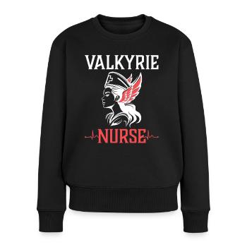 Femme Viking Infirmière Valkyrie - Pull Premium bio Femme - noir - Devant - Julia (174cm)