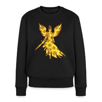 Fleurs Femme Viking Maman Valkyrie - Pull Premium bio Femme - noir - Devant - Julia (174cm)