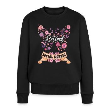 Pensionierte Sozialarbeiterin im Ruhestand - Frauen Premium Bio Pullover - Schwarz - Vorne - Julia (174cm)
