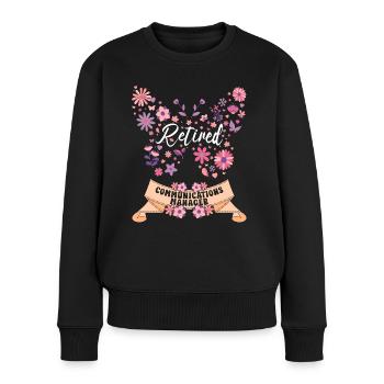 Retraitée Femme Chargée de Communication Retraite - Pull Premium bio Femme - noir - Devant - Julia (174cm)