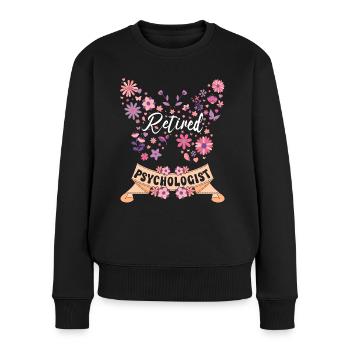 Psychologin im Ruhestand - Frauen Premium Bio Pullover - Schwarz - Vorne - Julia (174cm)