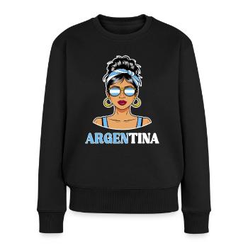 Drapeau Argentine Femme Argentine - Pull Premium bio Femme - noir - Devant - Julia (174cm)
