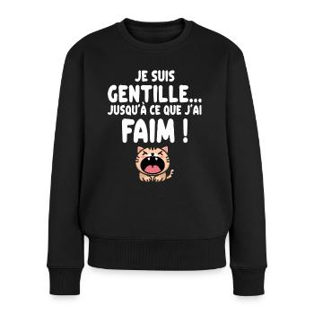 Humour Râleuse Cadeau Rigolo Femme - Pull Premium bio Femme - noir - Devant - Julia (174cm)