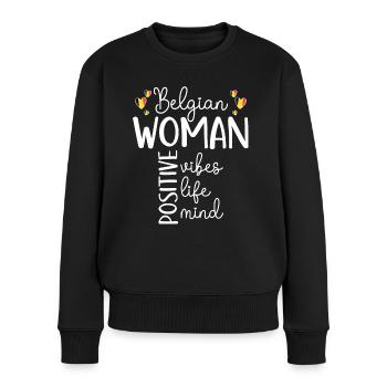 Positive Girl Belgian Woman - Women's Premium Organic Jumper - black - Front - Julia (174cm)