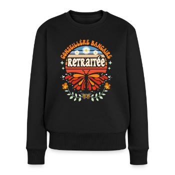 Cadeau Retraite Conseillère Bancaire - Pull Premium bio Femme - noir - Devant - Julia (174cm)