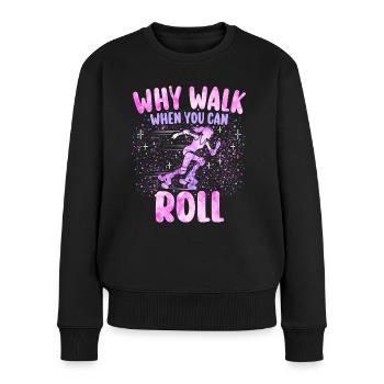 Mädchen Roller Skater Frau Roller - Frauen Premium Bio Pullover - Schwarz - Vorne - Julia (174cm)