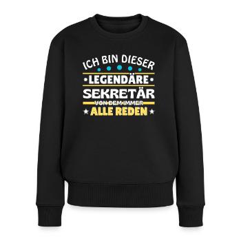 Je suis cette secrétaire légendaire - Pull Premium bio Femme - noir - Devant - Julia (174cm)