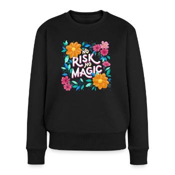 Magic and flowers - Women's Premium Organic Jumper - black - Front - Julia (174cm)