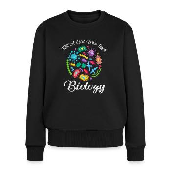 ust A Girl Who Loves Biology/ Biologist Gift - Women's Premium Organic Jumper - black - Front - Julia (174cm)