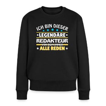 Je suis cette rédactrice légendaire - Pull Premium bio Femme - noir - Devant - Julia (174cm)