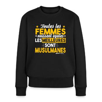 Musulmane Musulman Religion Islam Foi Allah Humour - Pull Premium bio Femme - noir - Devant - Julia (174cm)