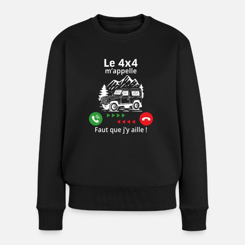 Le 4x4 m'appelle faut que j'y aille - Pull Premium bio Femme - noir