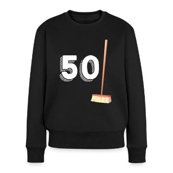 50 Besen Geschenk Humor Original Geburtstag - Frauen Premium Bio Pullover - Schwarz - Vorne - Julia (174cm)