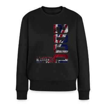 ÉDITION LIMITÉE ANGLETERRE 2000 UK 26E ANNIVERSAIRE - Pull Premium bio Femme - noir - Devant - Julia (174cm)