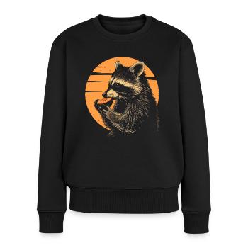 Mignon raton laveur raton laveur nature bébé raton laveur forêt - Pull Premium bio Femme - noir - Devant - Julia (174cm)