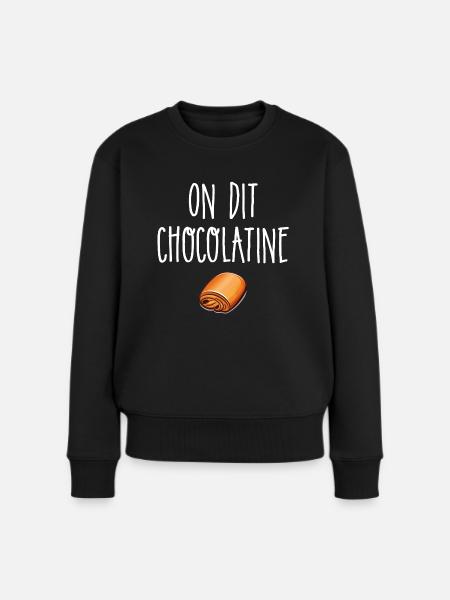 On dit chocolatine - Pull Premium bio Femme - noir