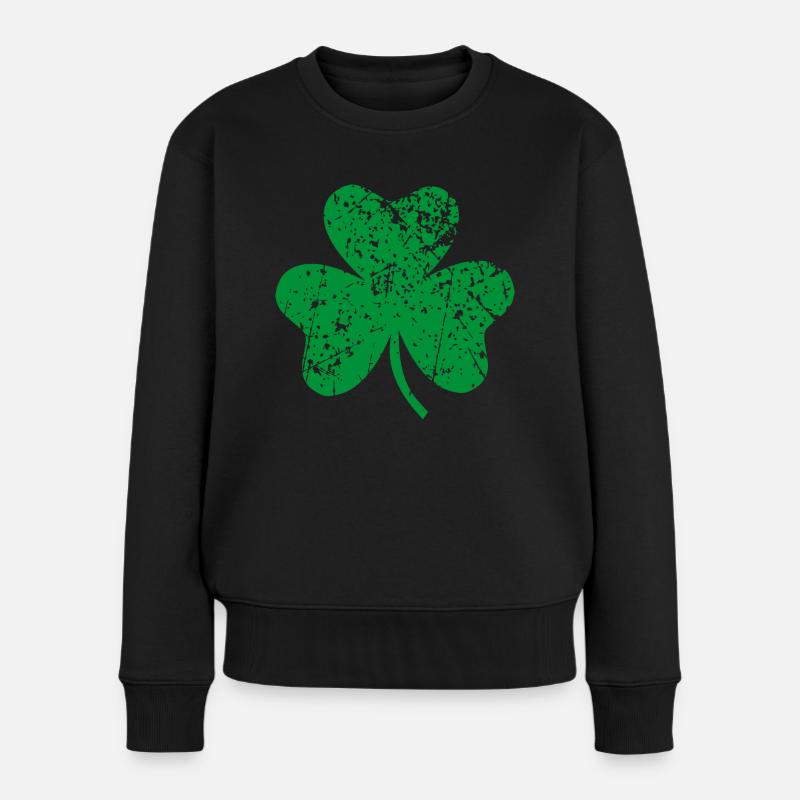 Shamrock - Frauen Premium Bio Pullover - Schwarz