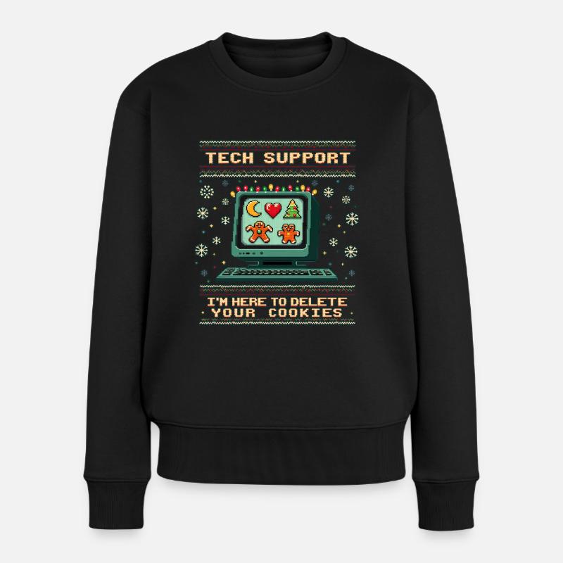 I'm Here To Delete Your Cookies – Holiday Fun - Frauen Premium Bio Pullover - Schwarz