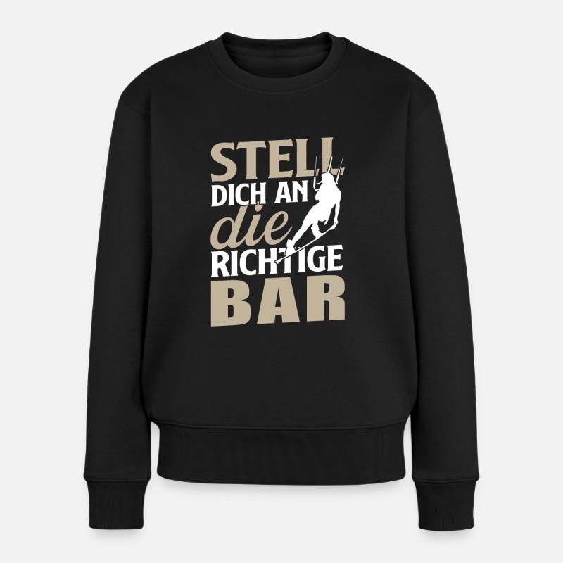 Kitesurfer Kitesurfing Kiteboard Kiter Kiten Bar - Frauen Premium Bio Pullover - Schwarz