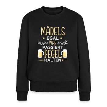 Mädels Pegel halten - Frauen Premium Bio Pullover - Schwarz - Vorne - Julia (174cm)