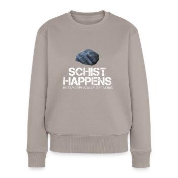Funny Geology Schist Gift for Geologist - Women's Premium Organic Jumper - taupe - Front - Julia (174cm)