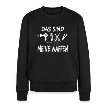 Friseuse Friseurin Schere Hairdresser Geschenk - Frauen Premium Bio Pullover - Schwarz - Vorne - Julia (174cm)