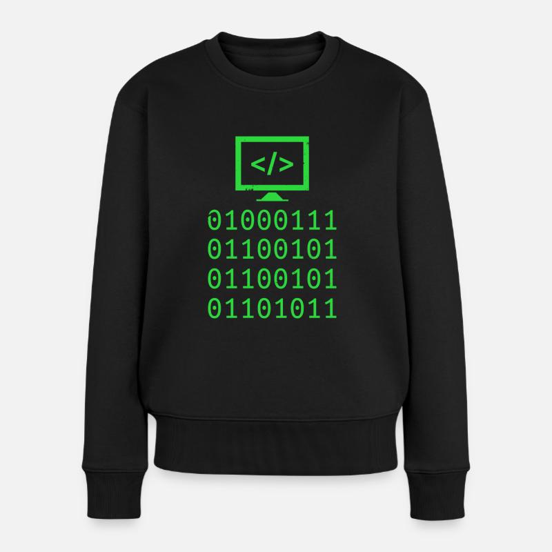 Programmieren von Binary Code Coding Gift - Frauen Premium Bio Pullover - Schwarz