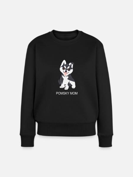 Pomsky Mom - Frauen Premium Bio Pullover - Schwarz