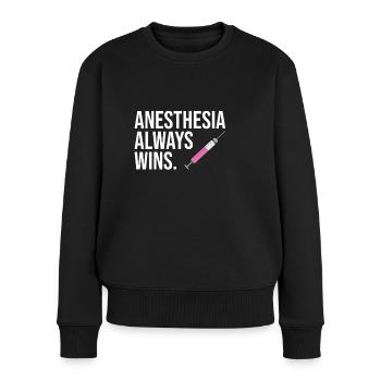 Infirmière d'anesthésie citation drôle de CRNA - Pull Premium bio Femme - noir - Devant - Julia (174cm)