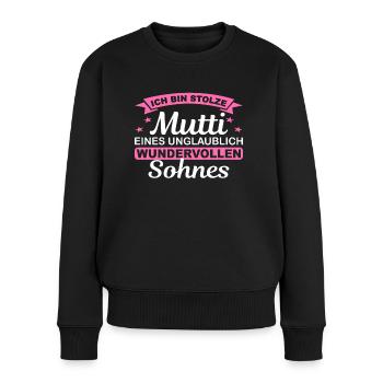 Mama und Sohn Mutter und Sohn Muttertag Geschenk - Frauen Premium Bio Pullover - Schwarz - Vorne - Julia (174cm)