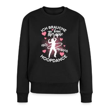 Hoopdance Hula Fitness vintage Huller Hoop Design - Frauen Premium Bio Pullover - Schwarz - Vorne - Julia (174cm)