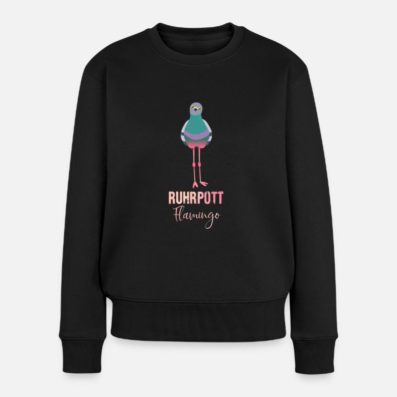 Ruhrpott Flamingo - Frauen Premium Bio Pullover - Schwarz